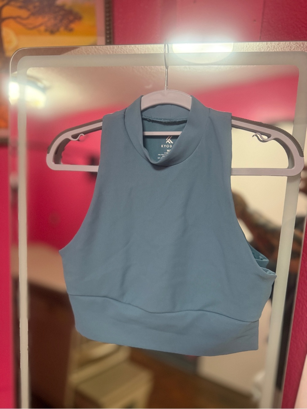 Kyodan Dusty Blue High-Neck Crop Tank